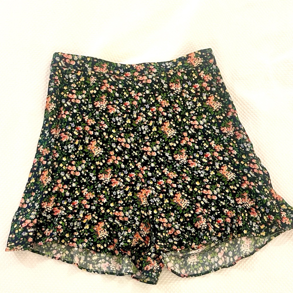 Sezane Floral High Waist Shorts